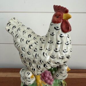 Vintage Hen and Chicks Figurine Country Farmhouse